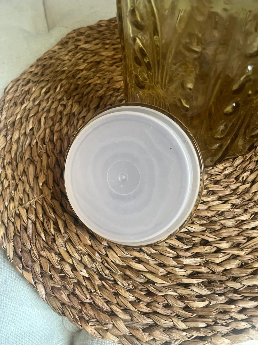 Vintage Amber Glass Apothecary Jar with Lid - Home Accents